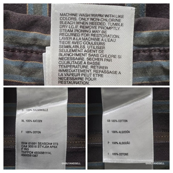 The North Face‎ Men's M Button Up Hiking Outdoor Long Sleeve Shirt Cotton - Picture 5 of 13